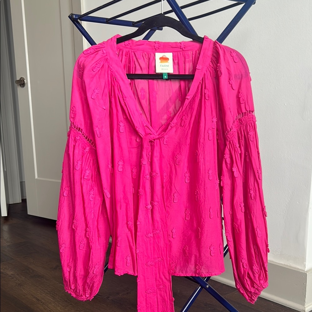 Farm Rio Pink Pineapple Blouse